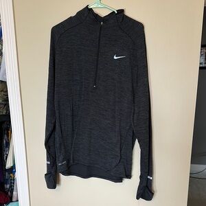 Black Half-Zip Pullover with Reflective Detail